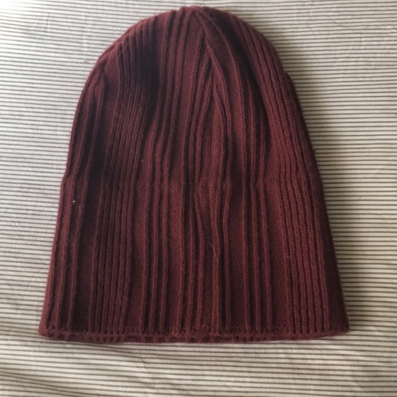 A maroon beanie and and dark green beanie - Picture 2 of 4